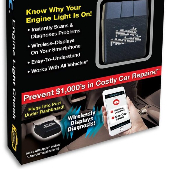 Micro Mechanic Engine Light Check OBD2 Scanner Bluetooth iOS & Android - Picture 2 of 6